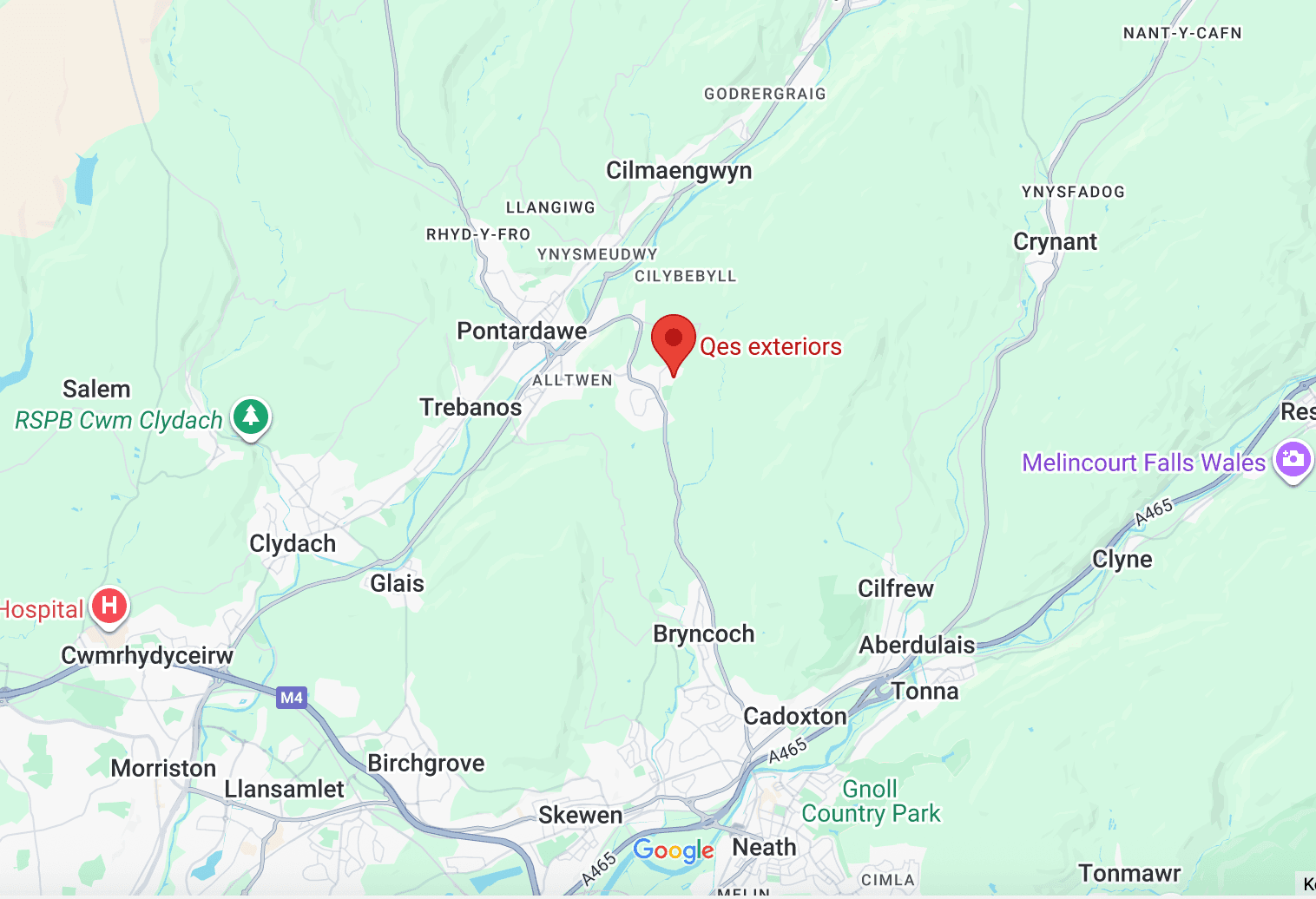 QES Exteriors Location Map