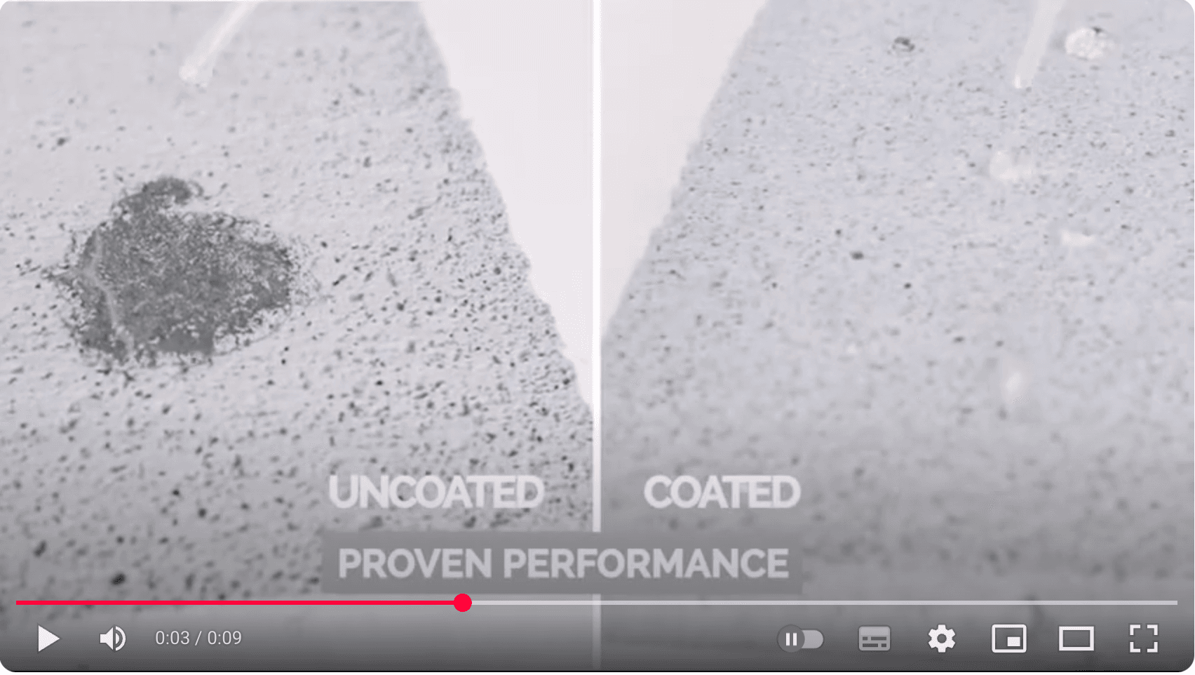 Uncoated vs Coated comparison demonstrating ProPERLA proven performance